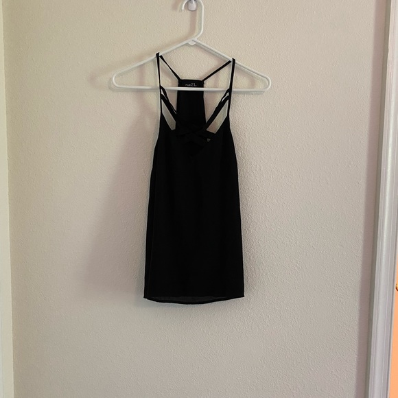 Black Rue 21 Tank Top with Crossed Front - Picture 4 of 4